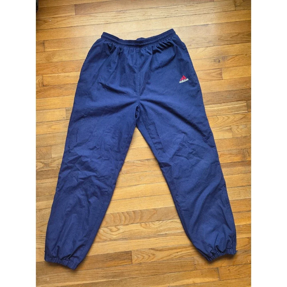 vintage adidas track pants blue size large